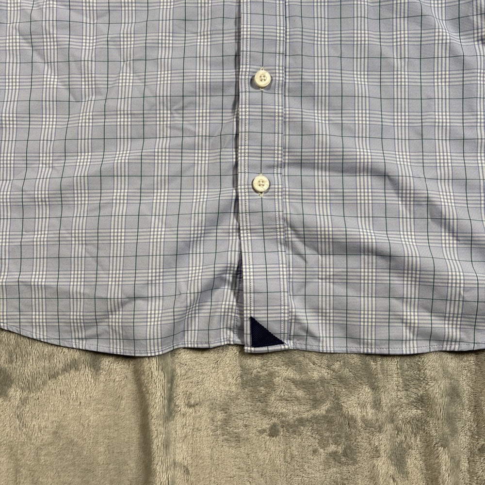 UNTUCKit Shirt Mens 3XLT Tall Blue Green Performance Fit By DXL Stretch - Picture 4 of 8